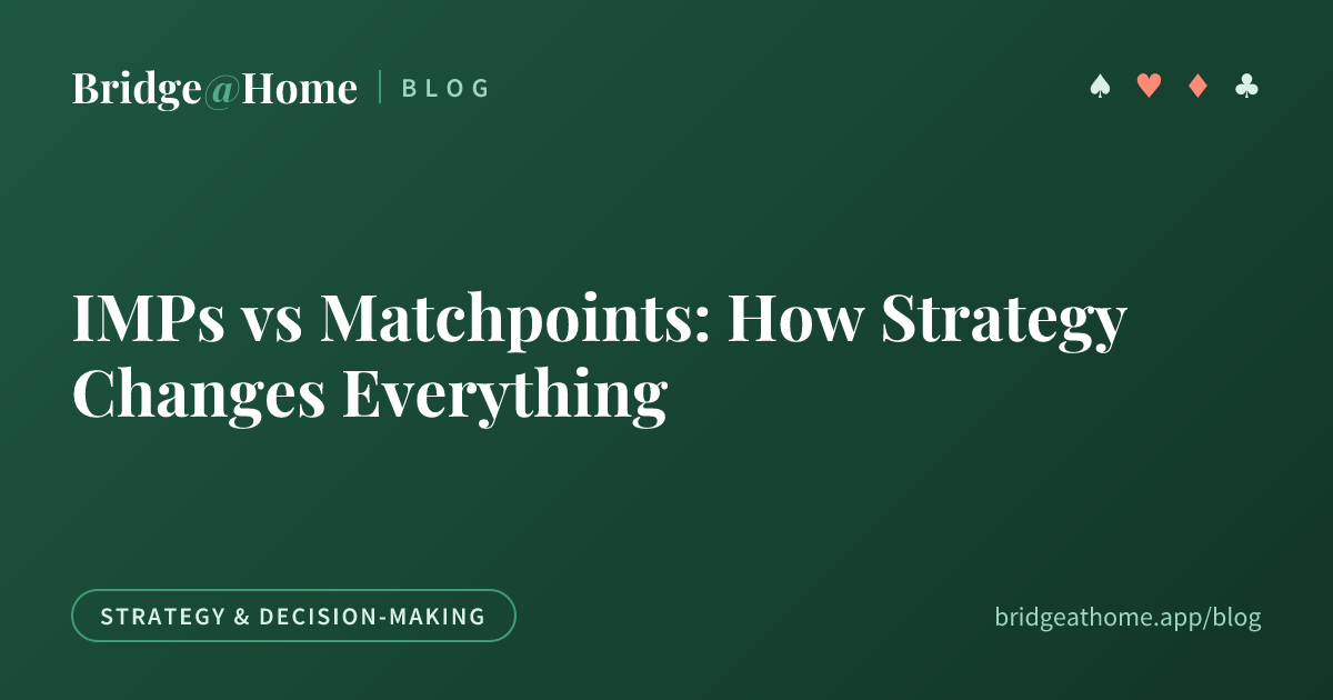 IMPs vs Matchpoints: How Strategy Changes Everything | Bridge@Home